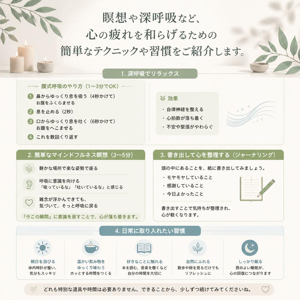 心の疲れを癒すためのメンタルケア